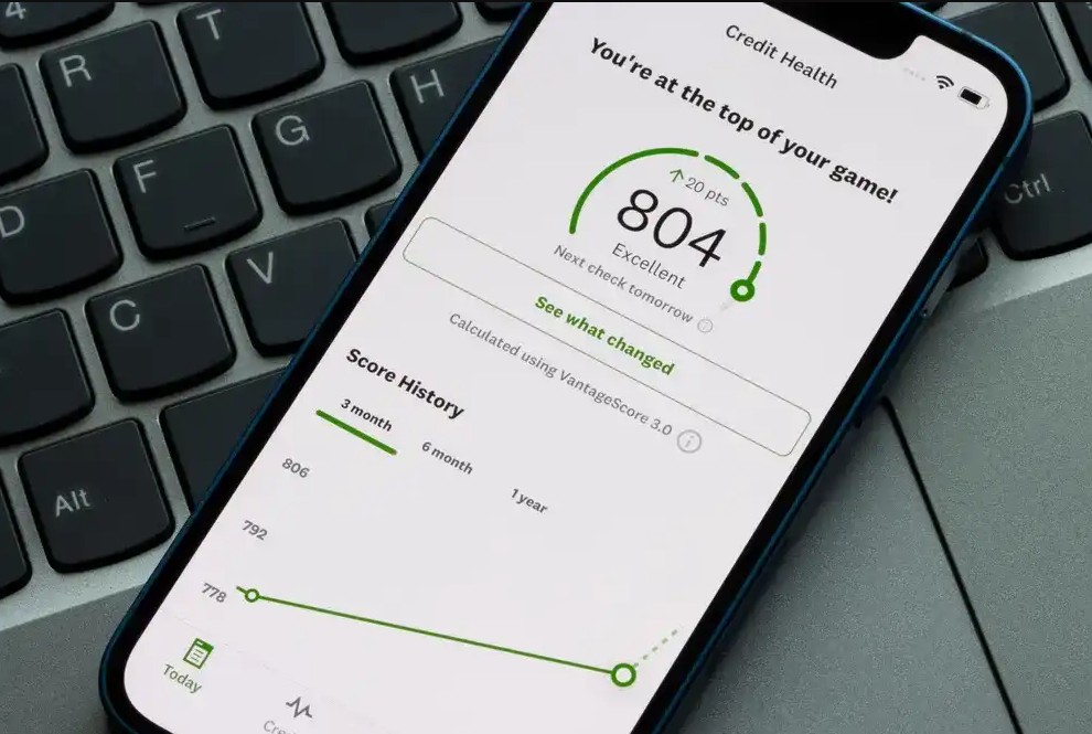 Smart Phone showing credit health