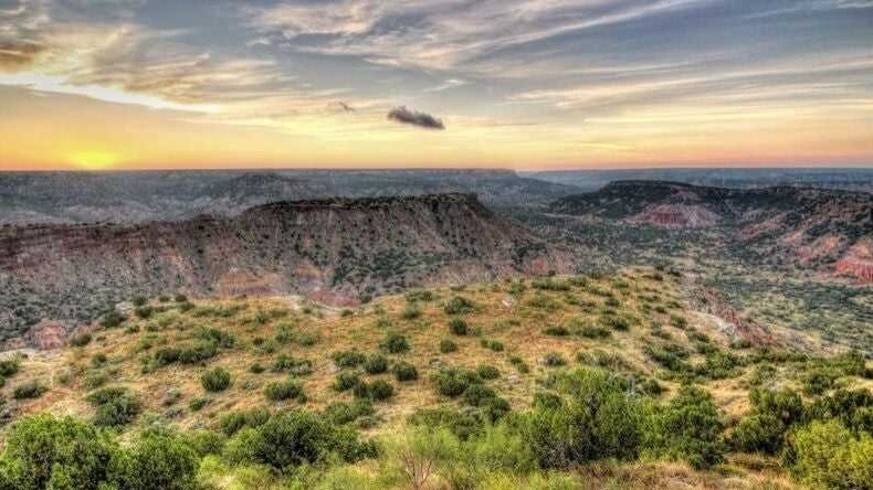 Sunset view of palo duro canyon